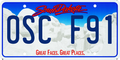 SD license plate 0SCF91