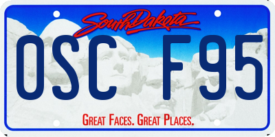 SD license plate 0SCF95