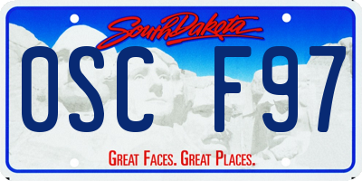 SD license plate 0SCF97