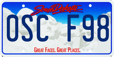 SD license plate 0SCF98