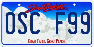 SD license plate 0SCF99