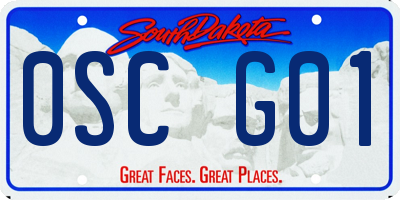 SD license plate 0SCG01
