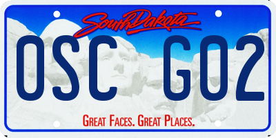 SD license plate 0SCG02