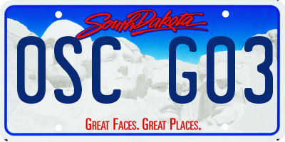 SD license plate 0SCG03
