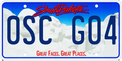 SD license plate 0SCG04