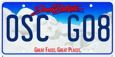 SD license plate 0SCG08