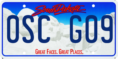 SD license plate 0SCG09