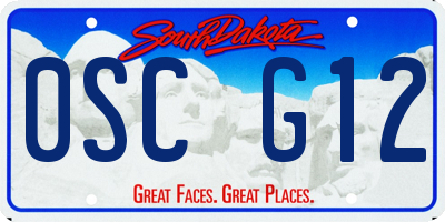 SD license plate 0SCG12