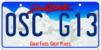 SD license plate 0SCG13