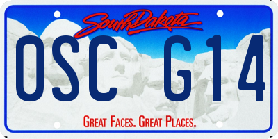 SD license plate 0SCG14