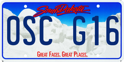 SD license plate 0SCG16