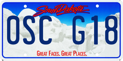 SD license plate 0SCG18