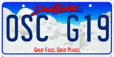 SD license plate 0SCG19
