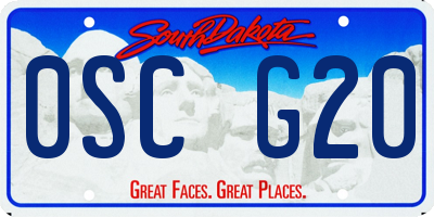 SD license plate 0SCG20