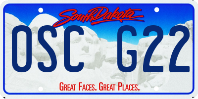 SD license plate 0SCG22