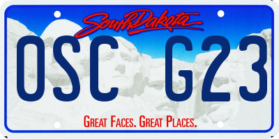 SD license plate 0SCG23