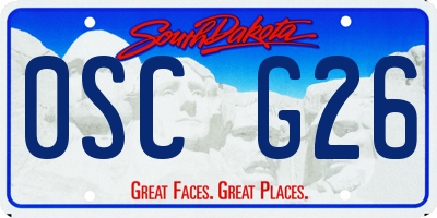 SD license plate 0SCG26
