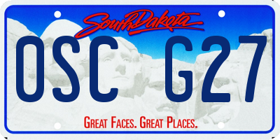 SD license plate 0SCG27