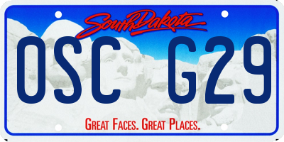 SD license plate 0SCG29