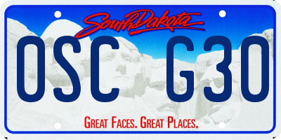 SD license plate 0SCG30