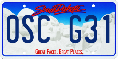 SD license plate 0SCG31