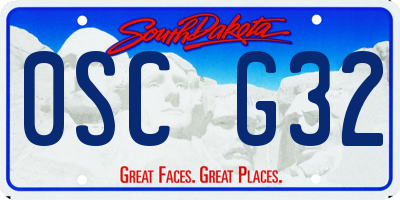 SD license plate 0SCG32