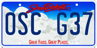 SD license plate 0SCG37