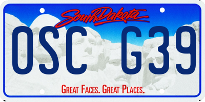 SD license plate 0SCG39