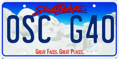 SD license plate 0SCG40