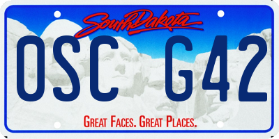 SD license plate 0SCG42