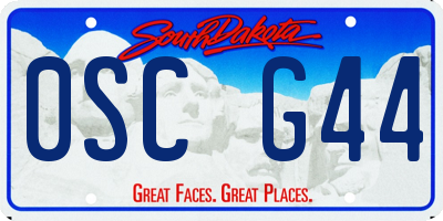 SD license plate 0SCG44