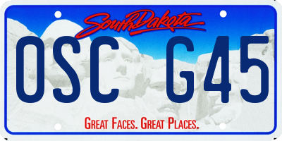 SD license plate 0SCG45