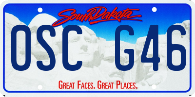 SD license plate 0SCG46