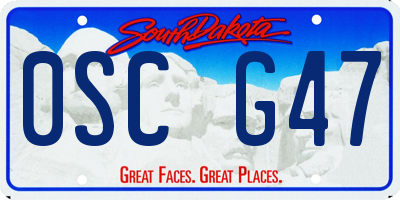 SD license plate 0SCG47