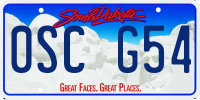 SD license plate 0SCG54