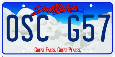 SD license plate 0SCG57