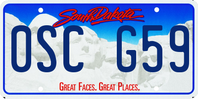 SD license plate 0SCG59