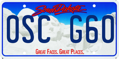 SD license plate 0SCG60