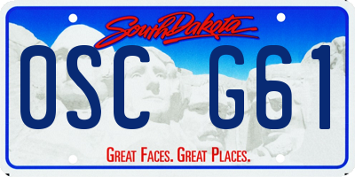 SD license plate 0SCG61