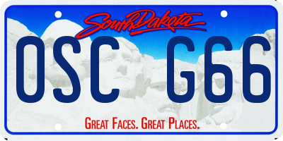 SD license plate 0SCG66