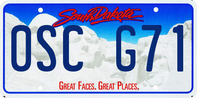 SD license plate 0SCG71