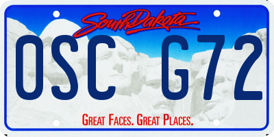 SD license plate 0SCG72