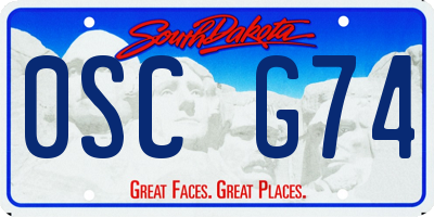 SD license plate 0SCG74