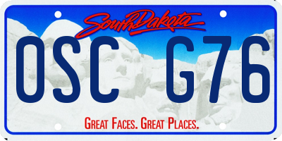 SD license plate 0SCG76