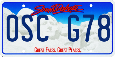 SD license plate 0SCG78