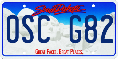 SD license plate 0SCG82