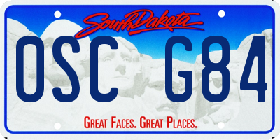 SD license plate 0SCG84
