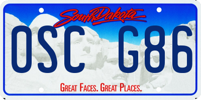 SD license plate 0SCG86