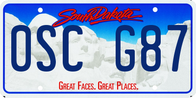 SD license plate 0SCG87