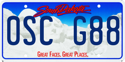 SD license plate 0SCG88